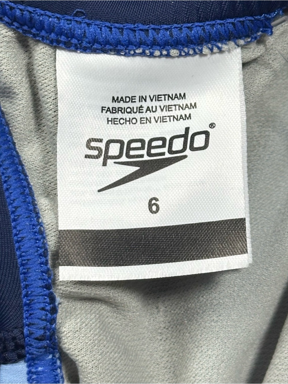 Speedo Women’s One-Piece Swimsuit Size 6 Blue Colorblock Hydro Bra Athletic Swim - Picture 5 of 8